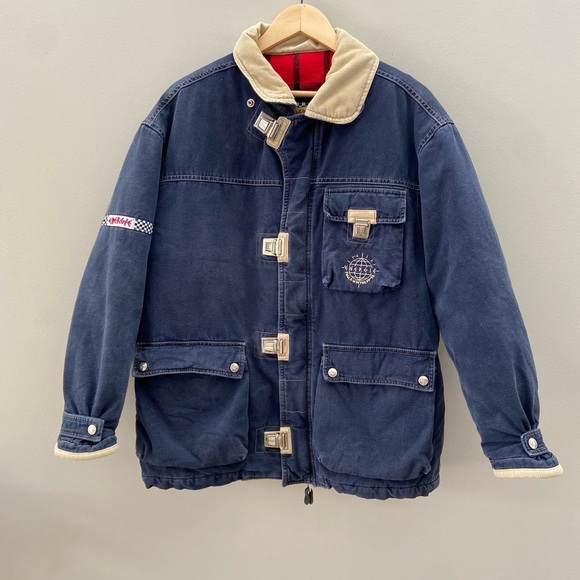 90’s Dead stock RARE Energie Made In Italy Cotton Denim Quilted Corduroy Jacket - Picture 1 of 9